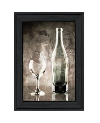 Moody Gray Wine Glass Still Life by Bluebird Barn, Ready to hang Framed Print, Black Frame, 15" x 19"
