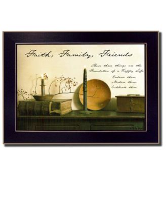 Faith, Family and Friends By Billy Jacobs, Printed Wall Art, Ready to hang, Black Frame, 14" x 10"