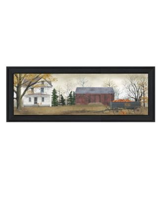 Pumpkins For Sale By Billy Jacobs, Printed Wall Art, Ready to hang, Black Frame, 9" x 21"