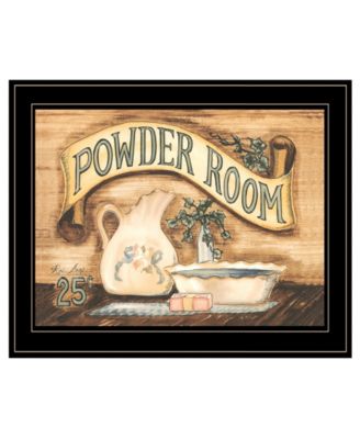 Powder Room by Becca Barton, Ready to hang Framed Print, Black Frame, 13" x 11"