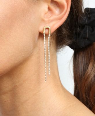 Double Crystal Chain Drop Earrings