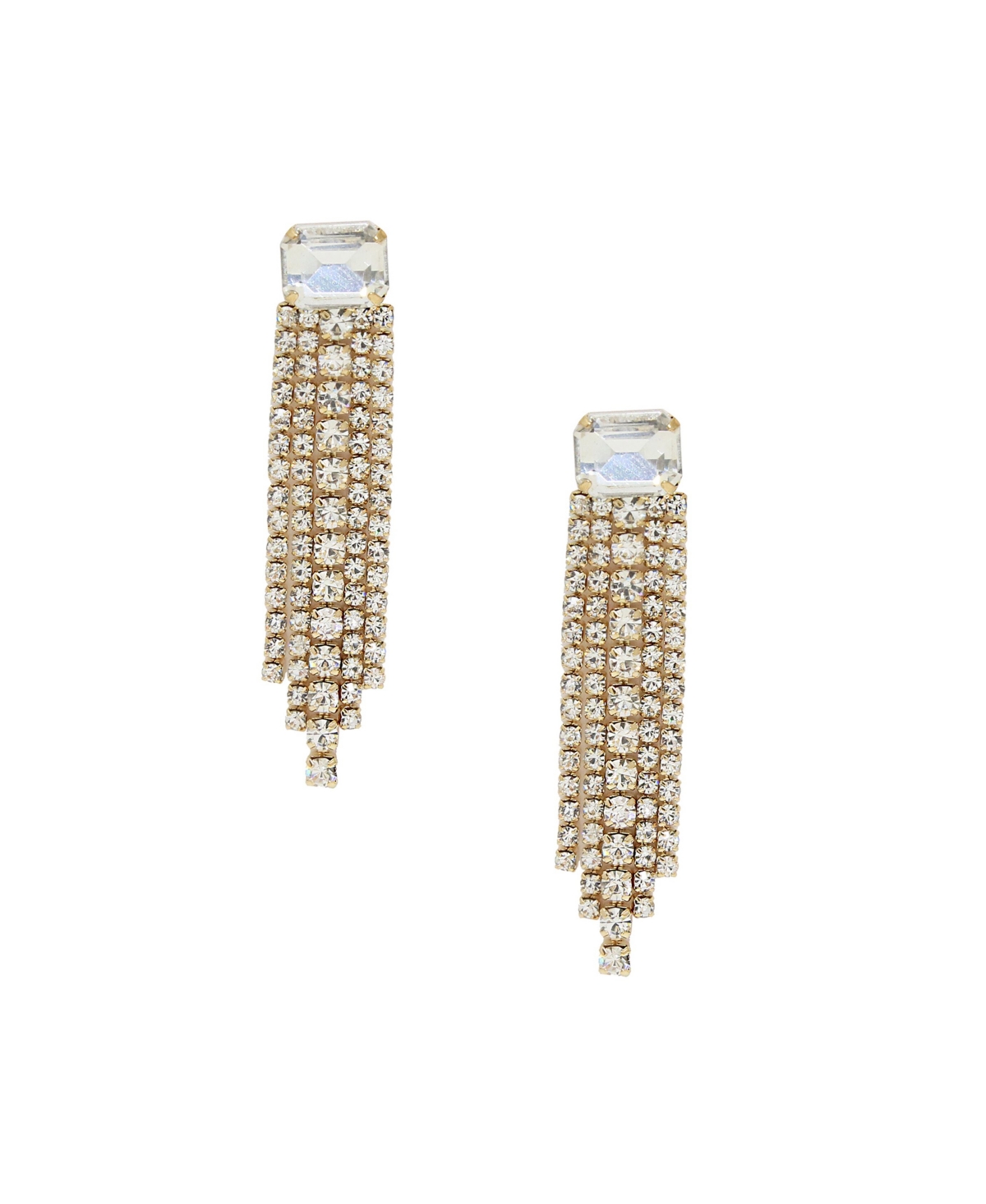 Ettika Formal Crystal Fringe Drop Earrings