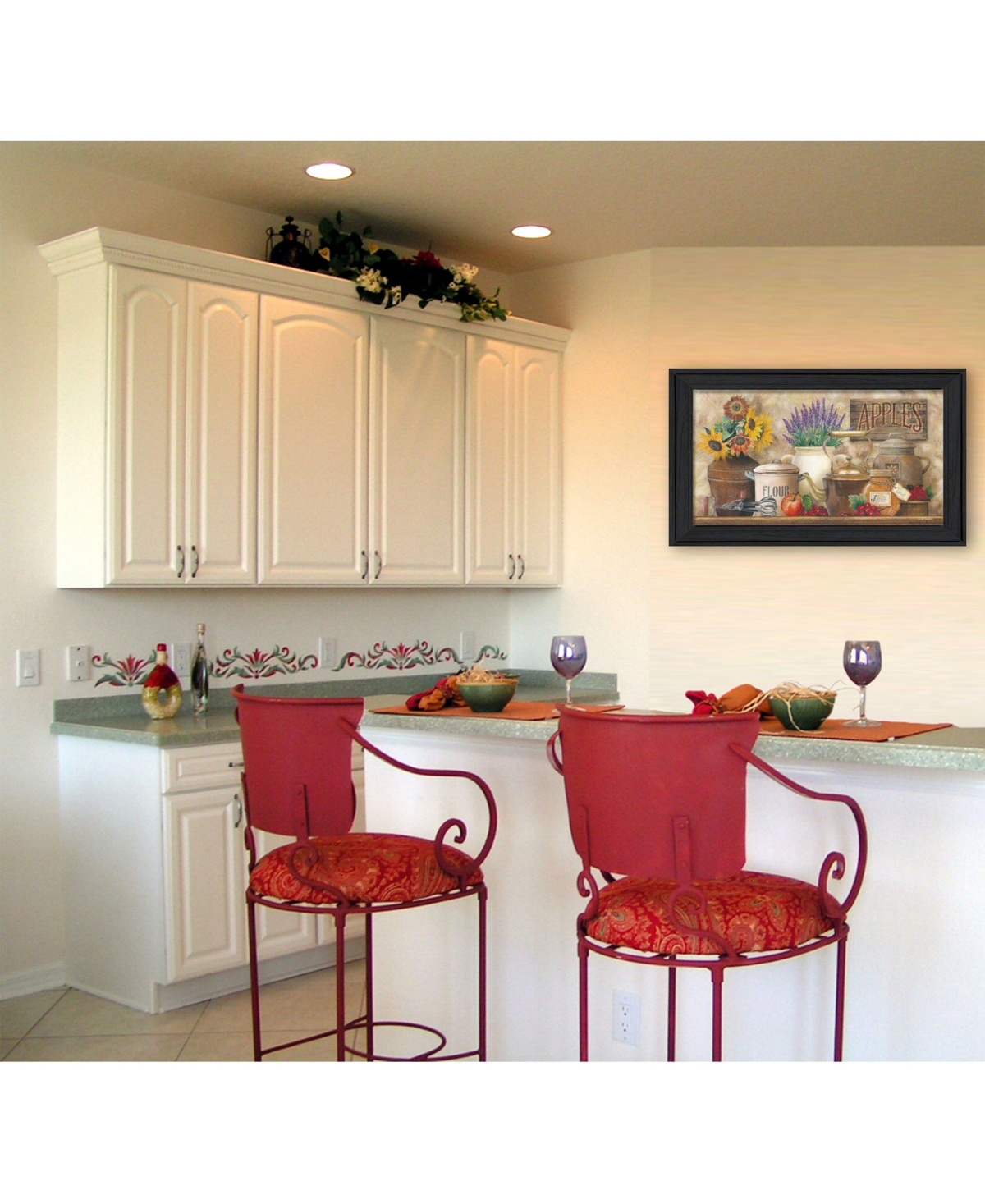 Trendy Decor 4U Antique Kitchen By Ed Wargo, Printed Wall Art, Ready to hang, Black Frame,