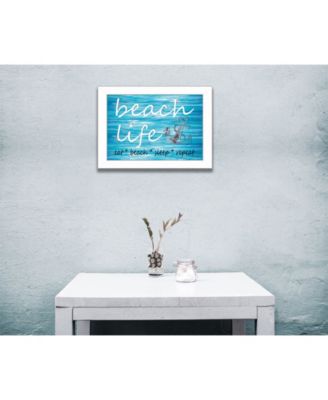 Beach Life By Cindy Jacobs, Printed Wall Art, Ready to hang, White Frame, 14" x 10"