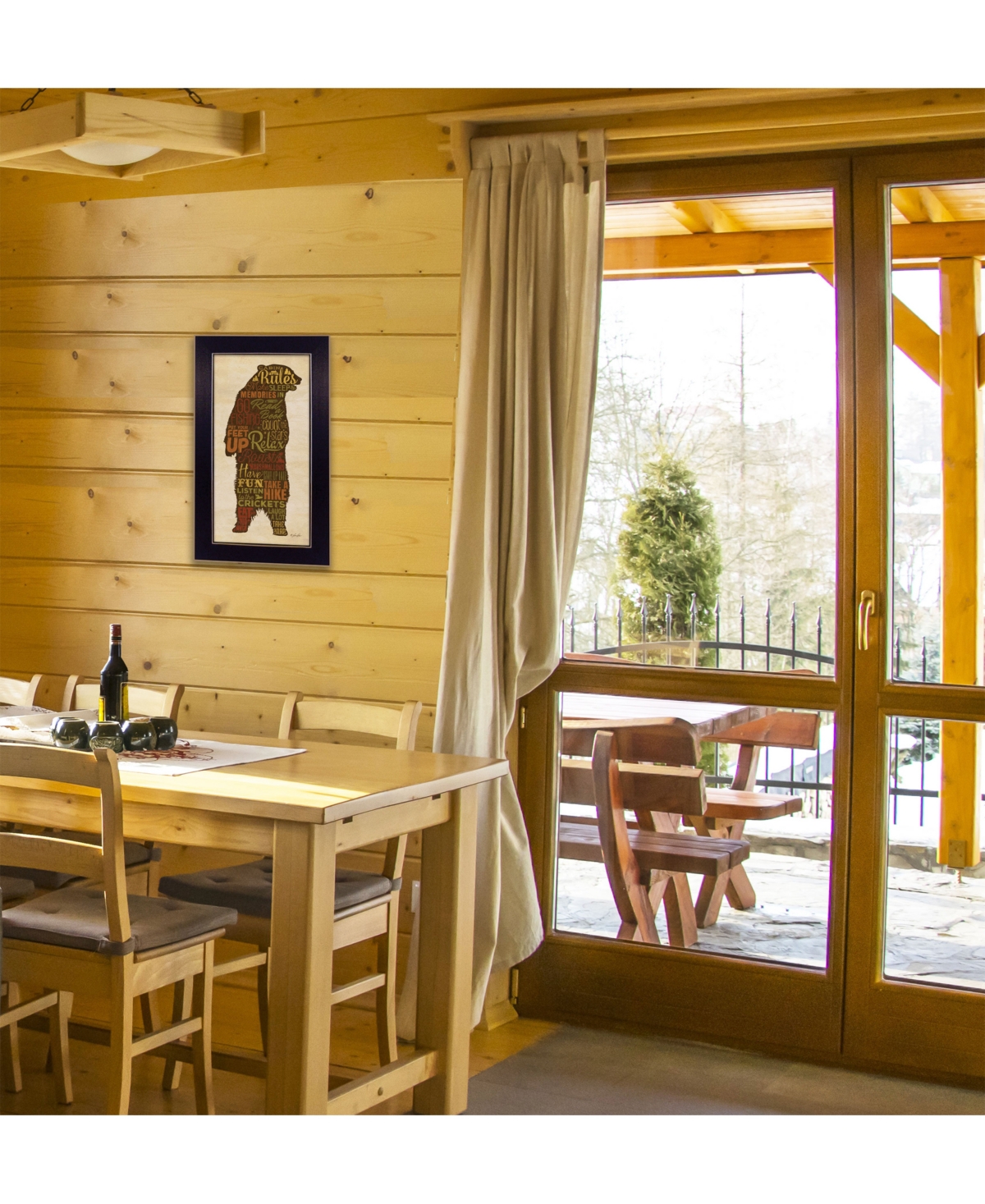 Trendy Decor 4U Cabin rules By Lauren Rader, Printed Wall Art, Ready to hang, Black Frame,