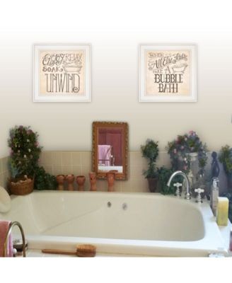 Soak Unwind 2-Piece Vignette by Deb Strain, White Frame, 15" x 15"