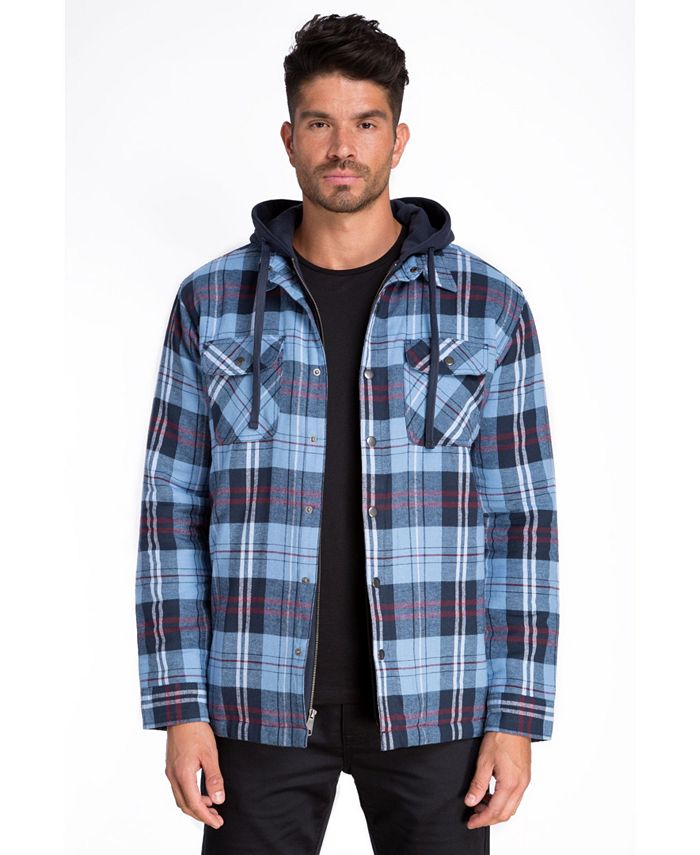 Jared Lang Flannel Shirt Jacket with Hood - Macy's