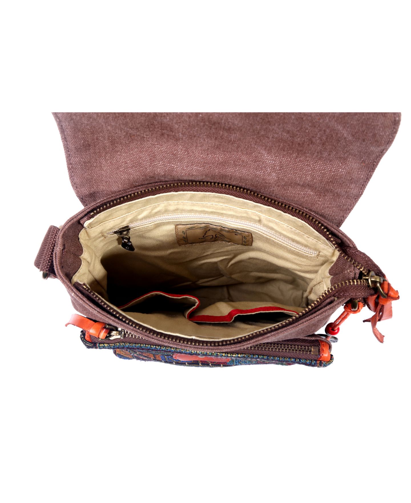 Женская сумка TSD BRAND Four Season Canvas Crossbody, цвет: Кофейный — фото 5