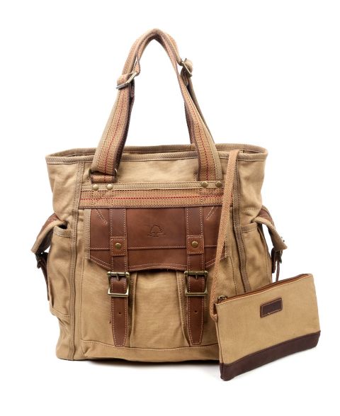Женская сумка TSD BRAND Turtle Ridge Medium Canvas, цвет: Верблюжий