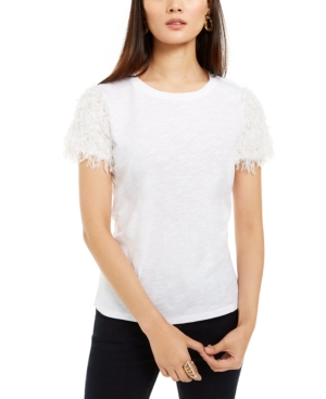 image of Inc Feather-Sleeve T-Shirt, Created for Macy-s