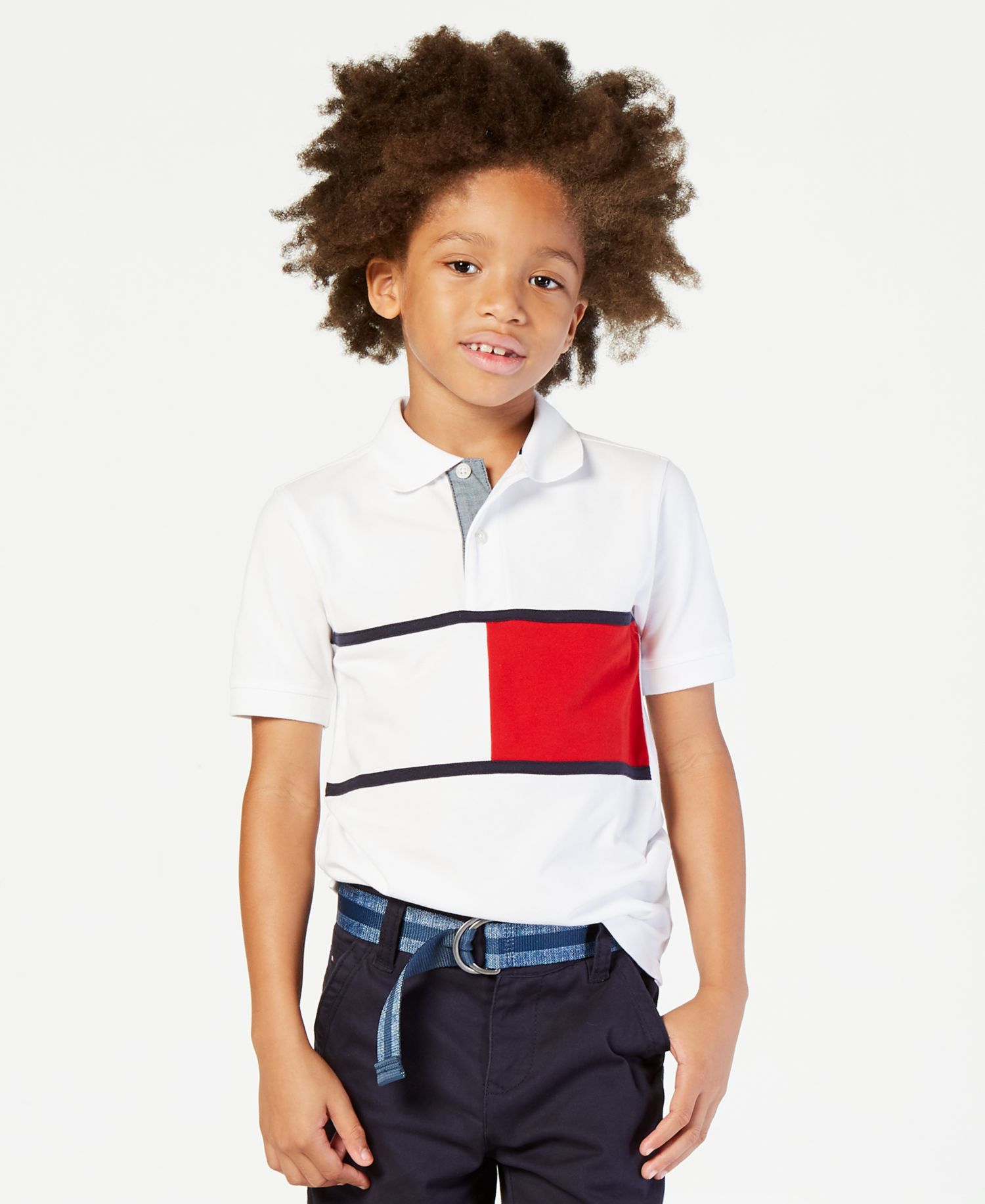 Big Boys Colorblocking Tommy Flag Polo