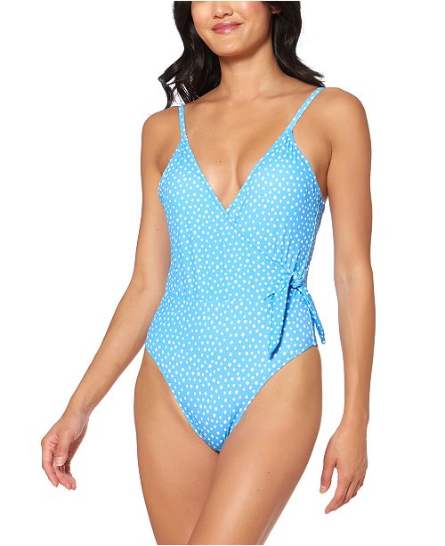 Jessica Simpson On The Spot Printed Side Tie One Piece Swimsuit
