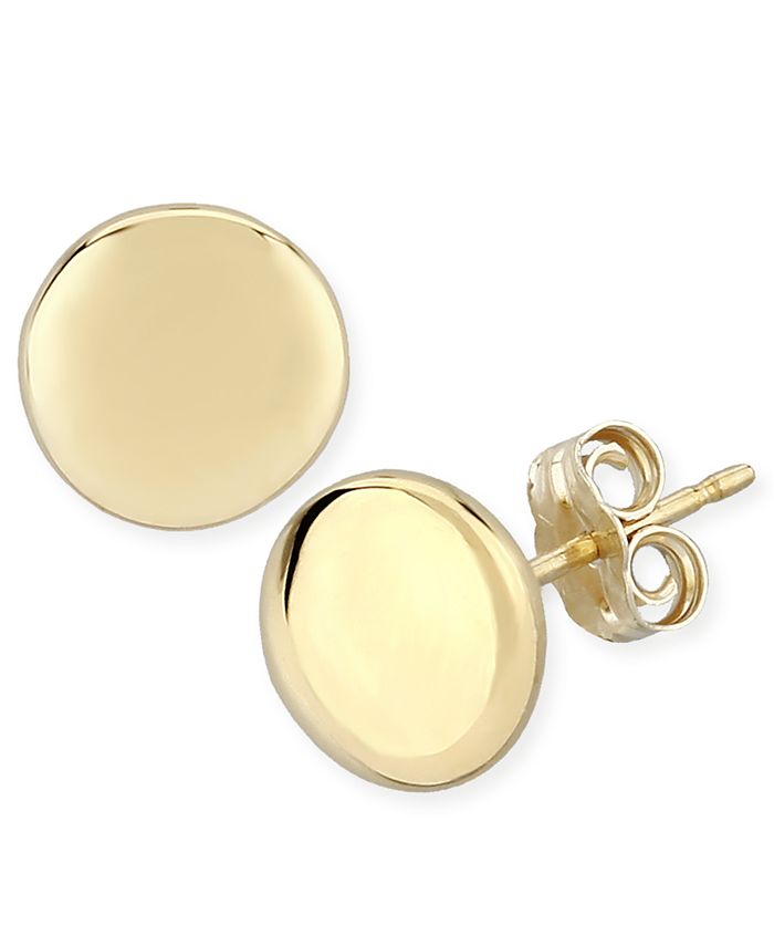 Macy's - Flat Round Stud Earrings Set in 14k Yellow Gold (8mm)