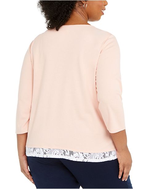 Alfred Dunner Plus Size Embroidered Butterfly Top Reviews Tops