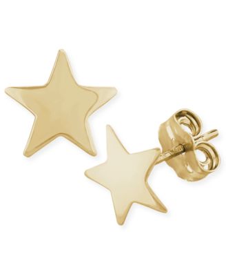 Macy's - Flat Star Stud Earrings Set in 14k White Or Yellow Gold