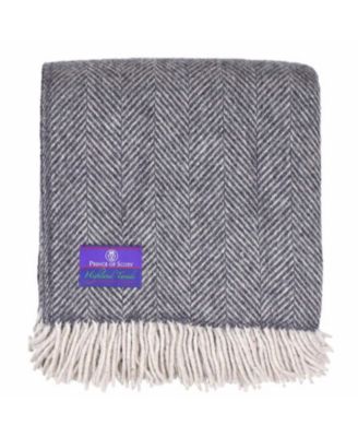 Highland Tweed Herringbone Pure Wool Oversized Throw, 59" x 72"
