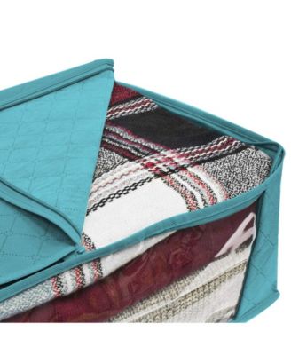 3 Pack Foldable Storage Bag Organizers - Great for Clothes, Blankets, Closets, Bedrooms, and More (Beige)