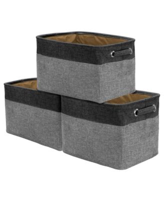 Sorbus Fabric Cubby Organizer - Large Sturdy Foldable Storage Bins with Handles - Lightweight and durable (3 Pack- White/Green)