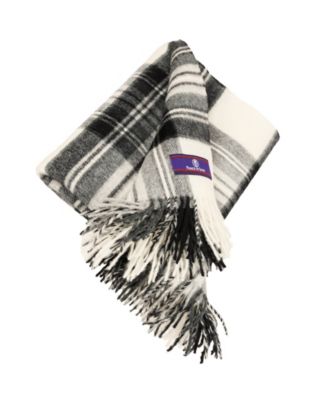 Highland Tartan Tweed Merino Wool Throw, 55" x 72"