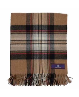 Highland Tartan Tweed Merino Wool Throw, 55" x 72"