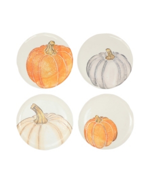 VIETRI PUMPKINS ASSORTED SALAD PLATES - SET OF 4