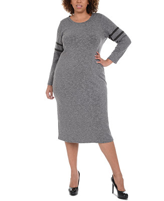 NY Collection Plus Size Long-Sleeve Dress - Macy's