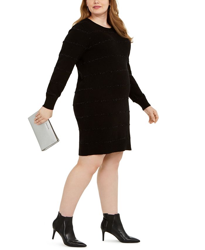 Michael Kors Plus Size Tinsel Stripe Sweater Dress Macy's
