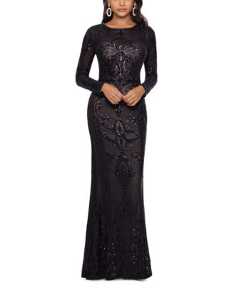 macy's black long dress