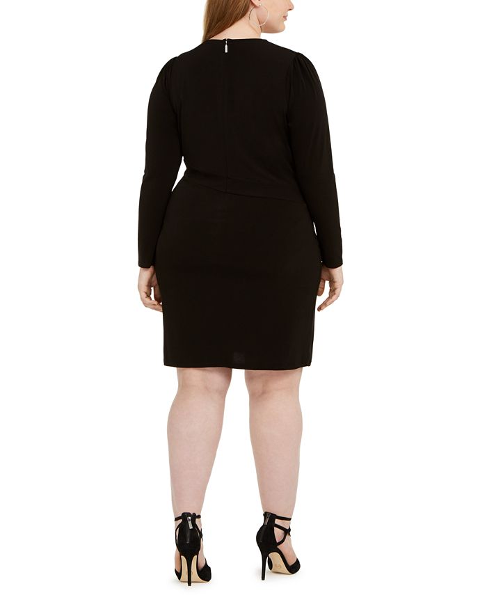 Michael Kors Plus Size Stretch Faux-Wrap Dress - Macy's