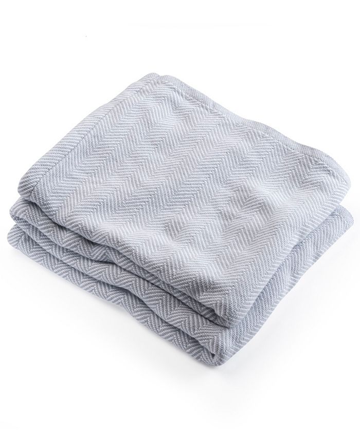 Brahms Mount Penobscot White and Dove Gray Full Blanket Macy's