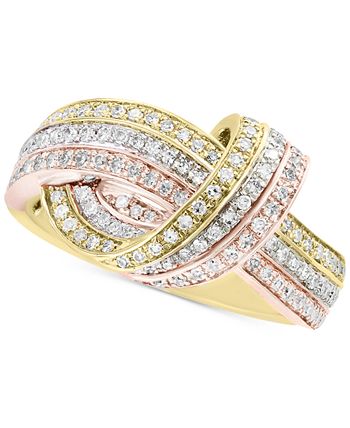 EFFY Collection - Diamond Love Knot Statement Ring (1/2 ct. t.w.) in 14k Gold & Rose Gold