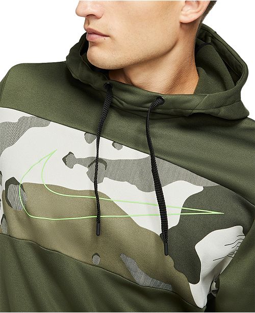 Nike Men's Therma Colorblocked Training Hoodie Green Size Extra Large