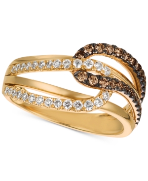 image of Le Vian Chocolatier Diamond Interlocking Loop Statement Necklace (5/8 ct. t.w.) in 14k Gold & Rose Gold