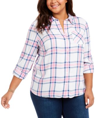 Style & Co Plus Size Plaid Shirt, Created for Macy's - Macy's