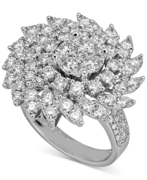 image of Diamond Swirl Cluster Statement Ring (3 ct. t.w.) in 14k White Gold