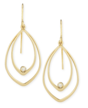image of Diamond Accent Twin Drop Earrings in 14K Yellow Gold
