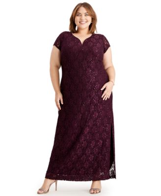 macy's purple lace dress