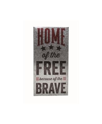 Trans Pac - Metal  Silver 4th of July Home of the Free Wall Art