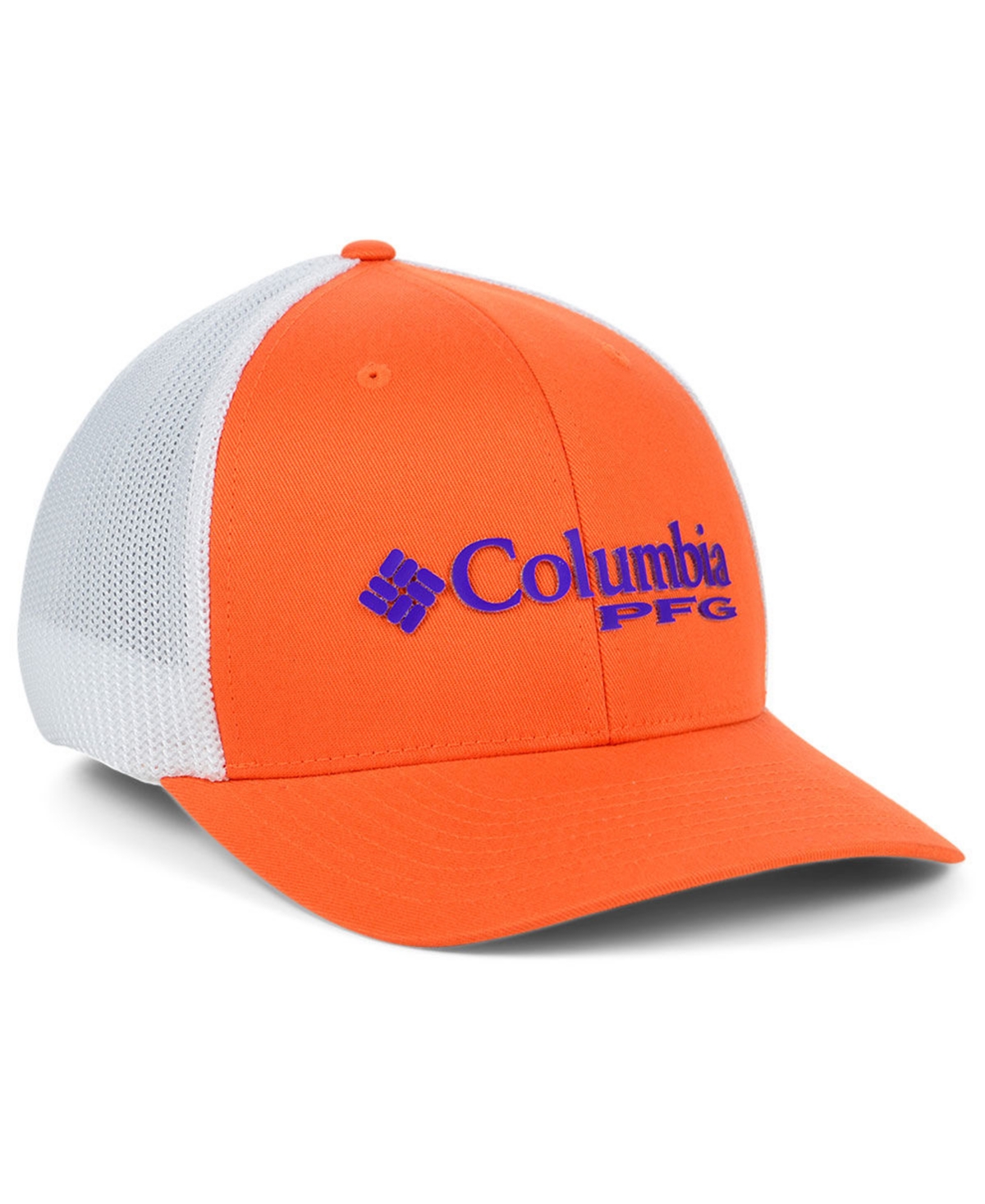 Shop Columbia Clemson Tigers Pfg Stretch Fitted Cap In Orange,white