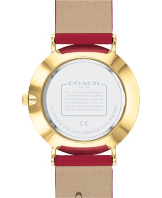 COACH Women's Perry Red Leather Strap Watch 36mm