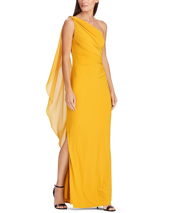 Lauren Ralph Lauren Georgette-Cape Jersey Gown & Reviews - Dresses ...