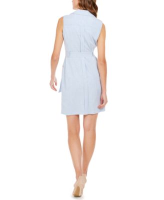 calvin klein zip front belted dress