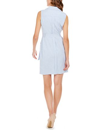 Calvin Klein - Zip-Front Belted Dress
