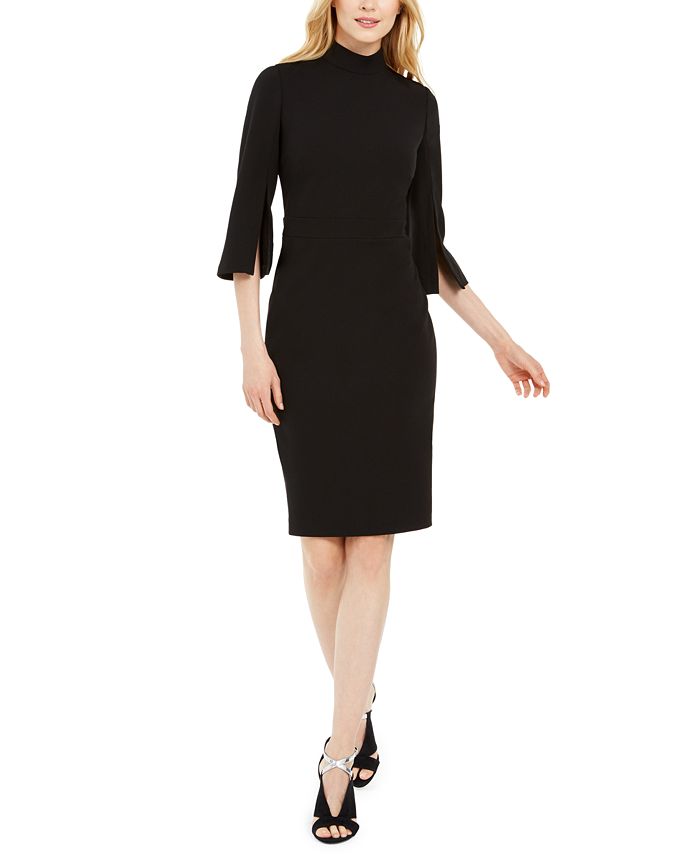 Calvin Klein Split-Sleeve Sheath Dress & Reviews - Dresses - Women - Macy's