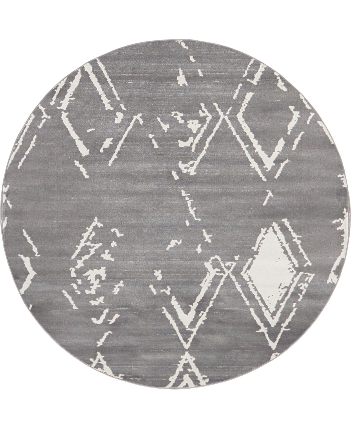 Jill Zarin Carnegie Hill Uptown Jzu006 Gray 8' x 8' Round Rug - Gray