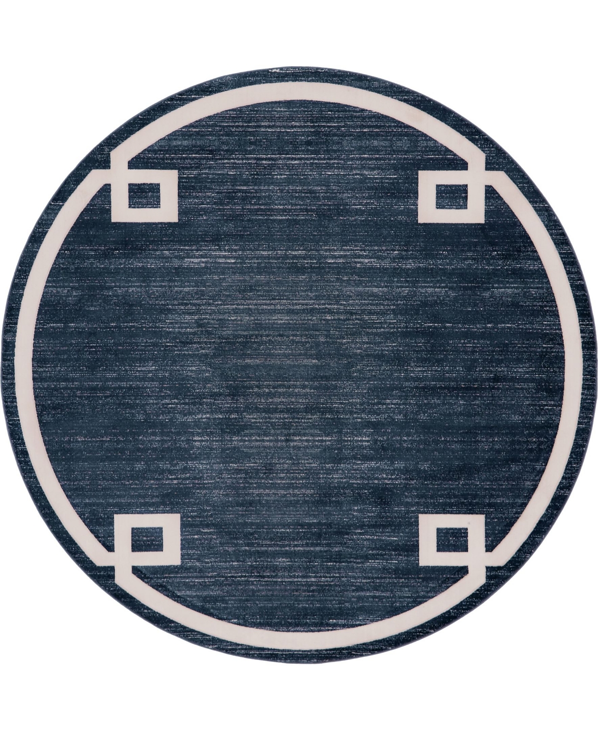 Jill Zarin Lenox Hill Uptown Jzu005 Navy Blue 8' x 8' Round Rug - Navy Blue