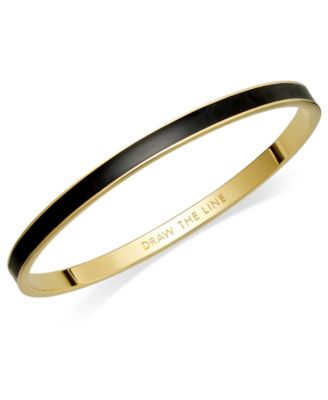 kate spade new york - Bracelet, 12k Gold-Plated Black Enamel Draw the Line Idiom Bangle Bracelet