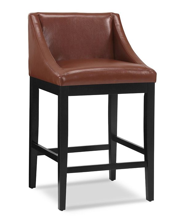 Dwell Home Inc. Oxford Swoop Back Upholstered Bar Stool ... 4 grey dwell bar stools, height adjustable base, grey faux leather with chrome.