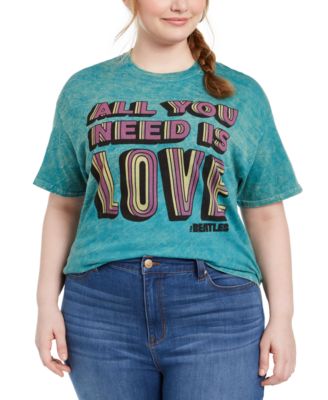 Love Tribe - Trendy Plus Size The Beatles Cotton Graphic T-Shirt