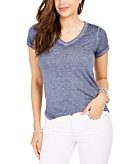 In Your Face H02 - Juniors' V-Neck Burnout Tee $6.97 - T-Shirts